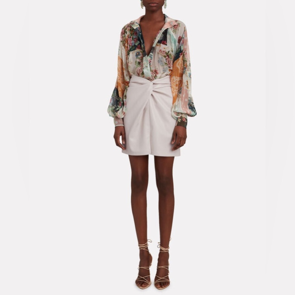 Nanushka White Faux-Leather Skirt - Size M. Perfect condition!
